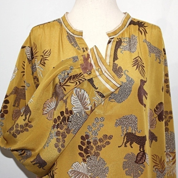Johnny Was TALY ASTRID TUNIC 100% Silk Safari Print tunic NWT - Picture 5 of 15